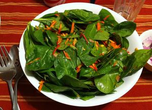 Karl’s Lightly Pickled Carrots and Spinach Salad