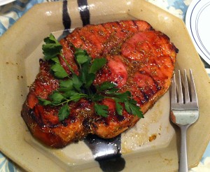 Karl’s Barbecued Ham Steak with Lemon Thyme Glaze