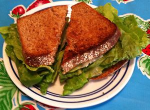 Jan’s Hot Peanut Butter and Lettuce Sandwich