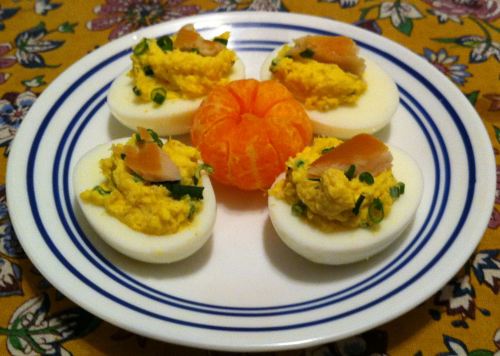 Karl’s Smoked Trout Deviled Eggs