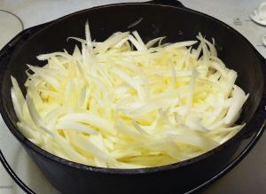 Cooking the onions for French Onion Soup 5 minutes at high temperature