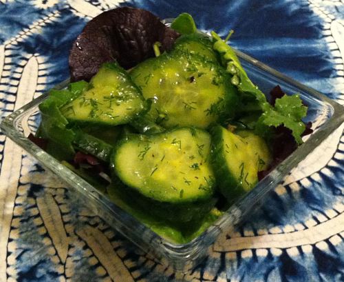 Karl’s Dill Cucumber and Mesclun Salad