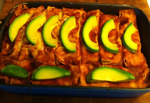 Karl’s Carnitas Enchiladas with Avocado