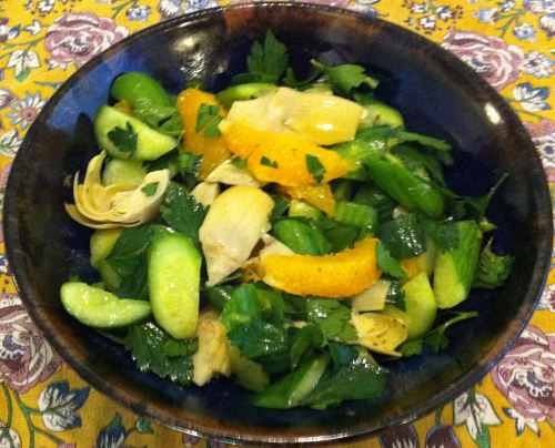 Karl's Marinated Artichoke, Cucumber, and Orange Salad