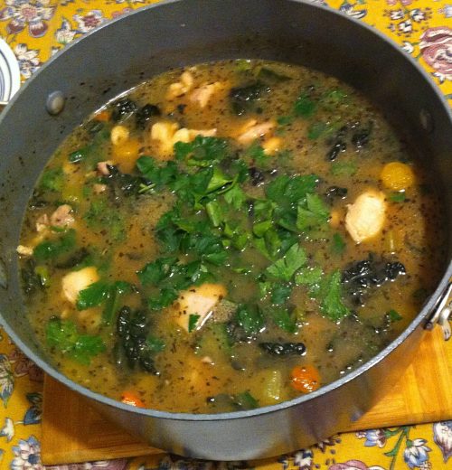 Karl’s Tuscan Chicken Soup without Garlic and Onions