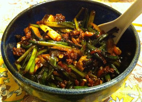 Karl’s Chinese Chive Stem and Sichuan Pickle Stir Fry