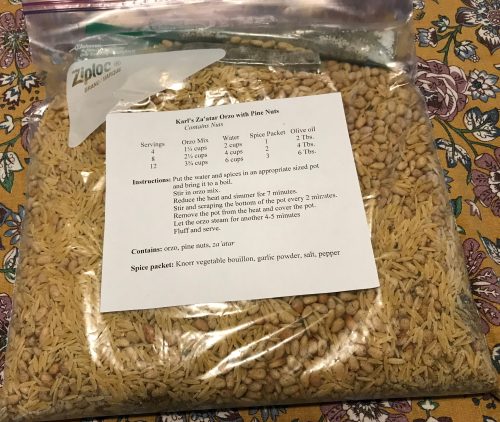 Karl’s Za’atar Orzo with Pine Nuts for Burning Man