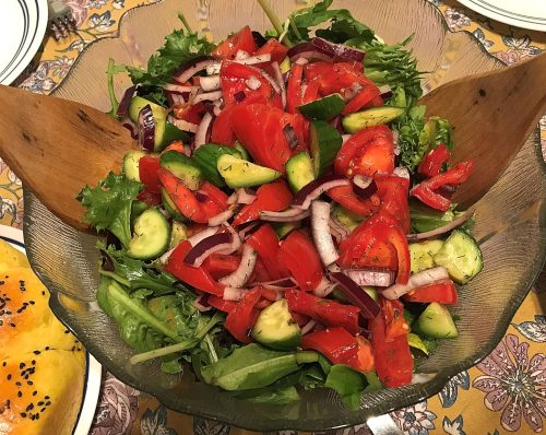 Karl’s Central Asian Tomato and Cucumber Salad with Lemon Dill Vinaigrette