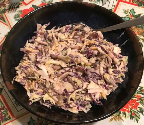 Karl’s Colorful Coleslaw with Pecans and Crystallized Ginger