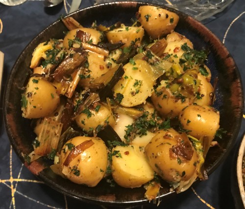 Karl’s Parsley Potatoes with Slow Roasted Leeks