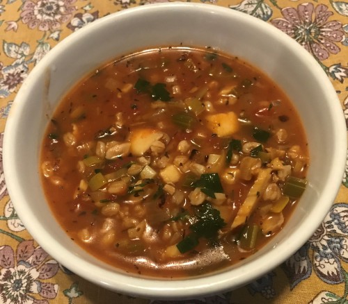 Karl’s Grilled Seafood Soup with Farro